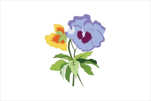 Blue Floral Flower Ornament Illustration for Graphics and Digital Products