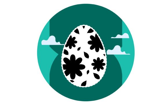 Eater Egg Beauty Black Floral: Illustrations & Graphics