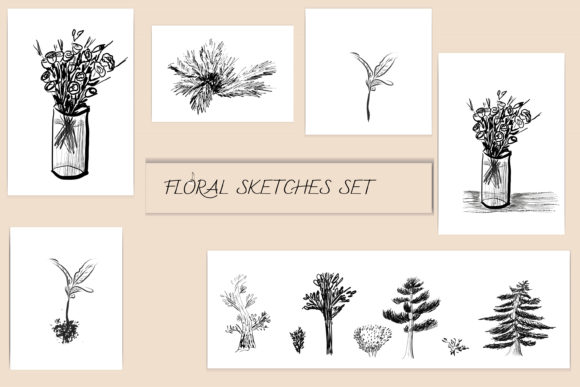 Floral and Botanical Sketches Set: Graphics for Editorial Publishing
