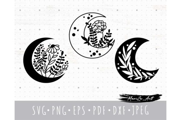 Floral Boho Moon SVG Files Bundle Review