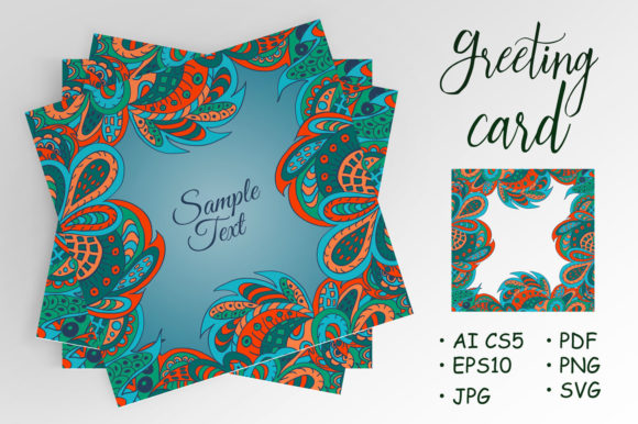 Floral Doodle Ethnic Pattern Background for Graphics and Illustrations