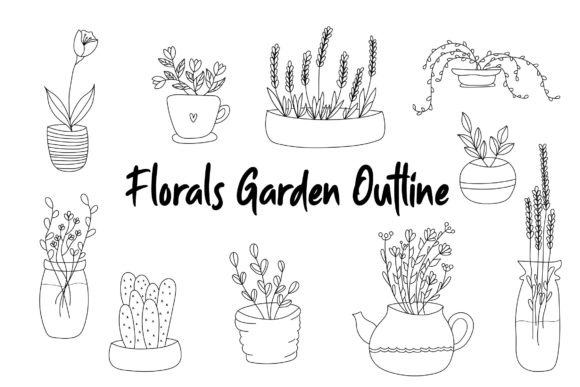 Floral Garden Outline: Premium Graphics and Illustrations for Brand Storytelling