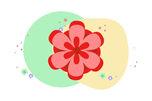 Floral Petals Botany Abstract Style Graphics for Real Crafts