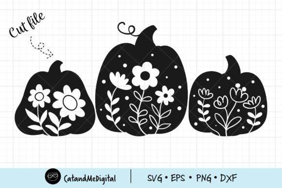 Floral Pumpkin Silhouette Svg: Graphics & Illustrations for Makers