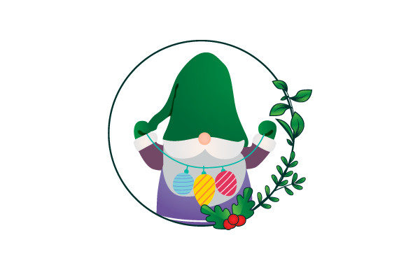 Gnome Character Christmas Floral 04: Graphics & Illustrations
