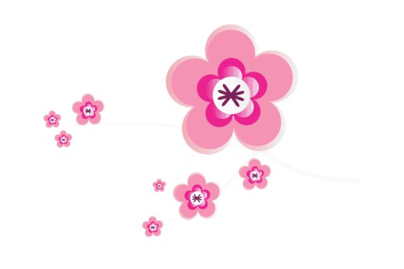 Pinky Floral Flowers Illustration Vector for Handmade Creations