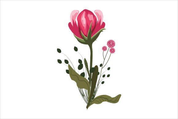 Rose Floral Flower Illustration Vector for Graphic Design Projects