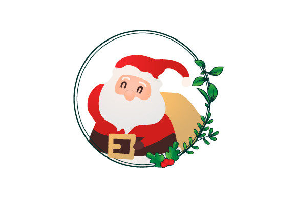 Santa Claus in Christmas Floral Frame 03 Graphics Review