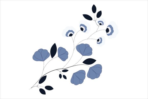The Blue Floral Flowers Illustration for Branding and Graphics